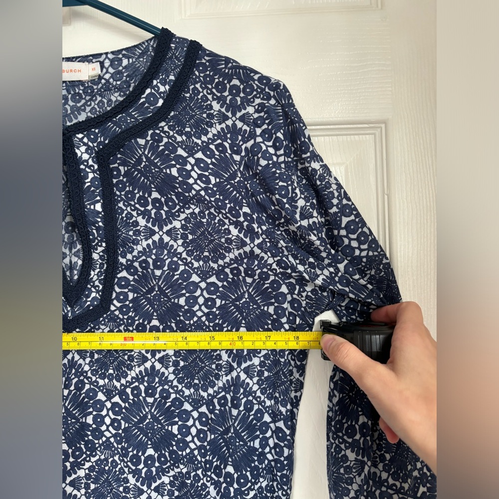 Tory Burch Navy and White Patterned Dress - Picture 11 of 15